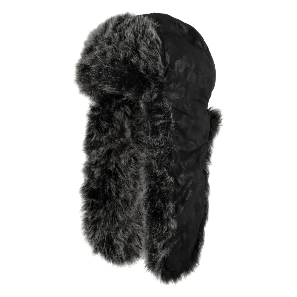 W224D Black Warm Winter Hat With Long-Eared