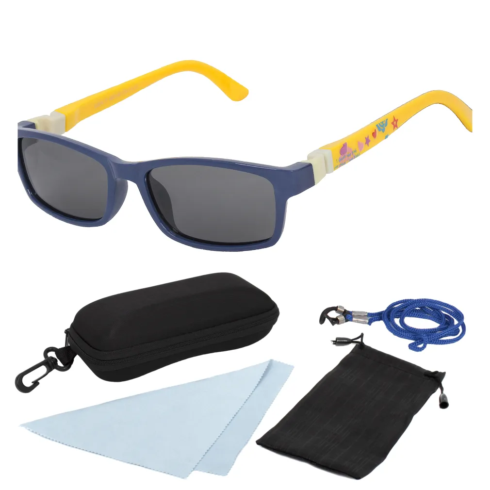 S854 C12 Navy Yellow Flexible Sunglasses Children'S Polarized